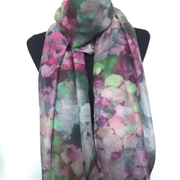 Abstract Floral design, printed scarf