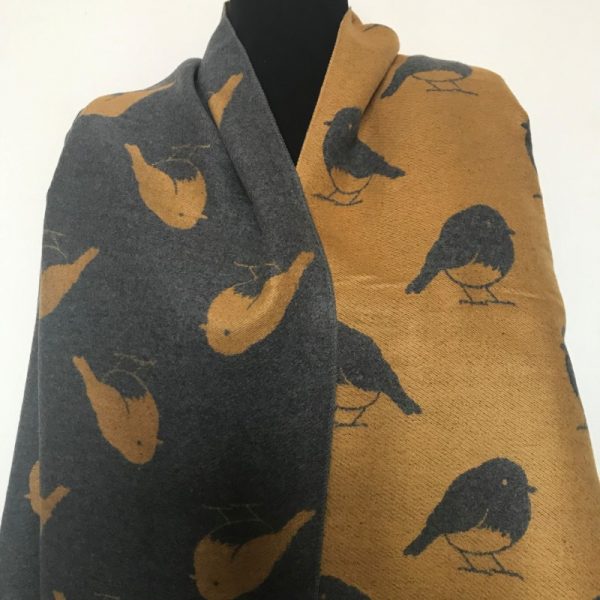 Bird design, thick printed scarf