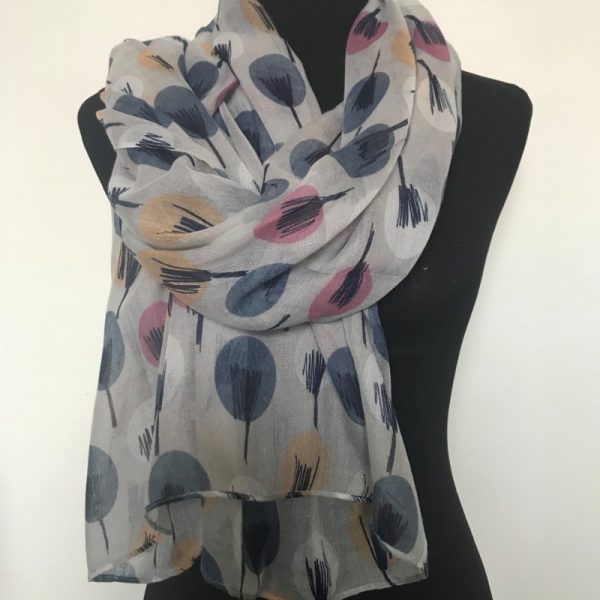 Tree design, printed scarf
