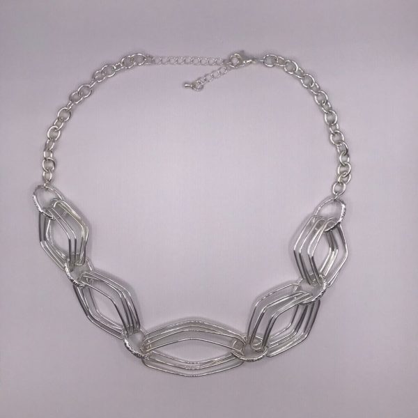 Diamond hoops necklace