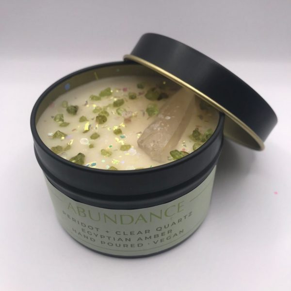 "Abundance" Crystal Candle
