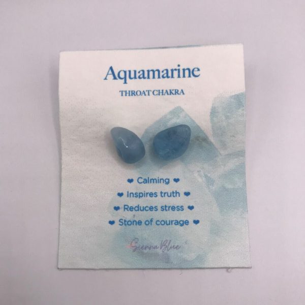 Aquamarine Crystal chip earrings, small studs