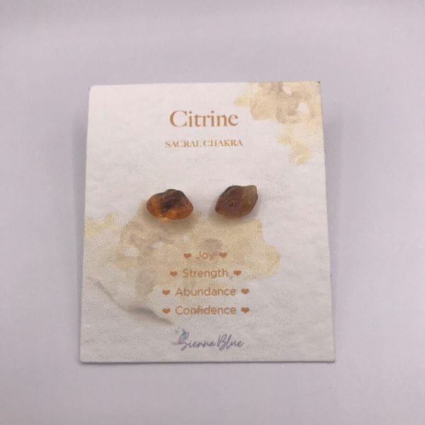 Citrine Crystal chip earrings, small studs