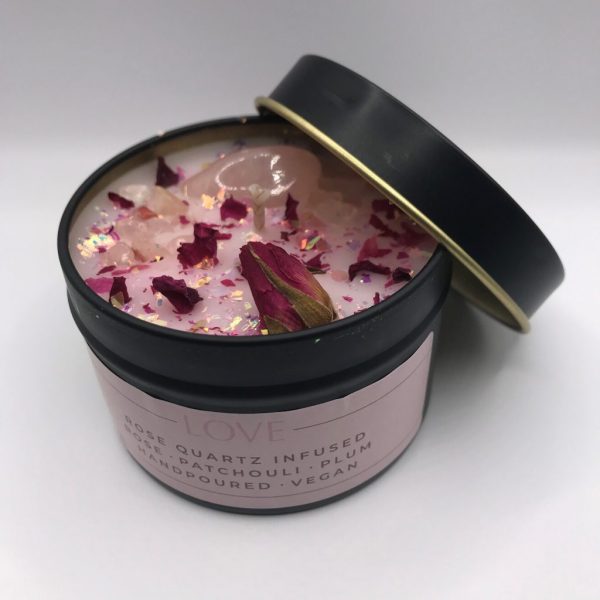 "Love" Crystal Candle